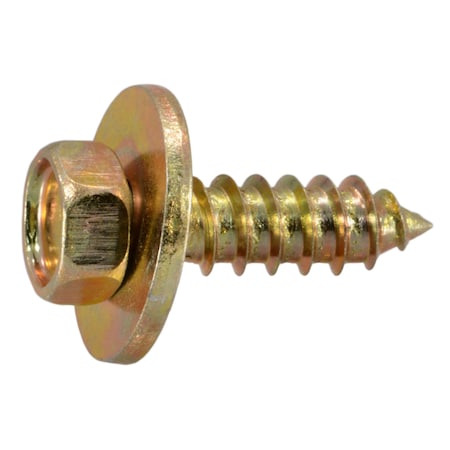 Midwest Fastener M5.50 x Hex Drive, Flange Hex Head Sheet Metal Screw, Zinc Plated Steel, 8 PK 39644